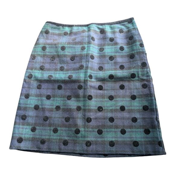 Black Watch velvet polka dot Plaid A-Line Skirt size s us 4 new no tag - Picture 8 of 8